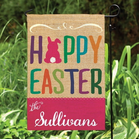 Personalized Easter Garden Flag - Happy Easter