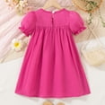 thumbnail image 7 of WOYY Girls 3D Flower A Line Dress Casual Ruffle Puff Sleeve Midi Play Dress, Red, Size 2-8, 7 of 7