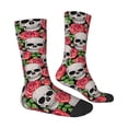 thumbnail image 3 of Uemuo Skull and Roses Pattern Women's Crew Socks, Soft Durable Breathable Moisture-Wicking with Odor Control Cotton socks, 3 of 9