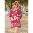 thumbnail image 3 of HAPPY BAY Women's Swimwear Mini Bikini Bathing Suit Swimsuit Elegant Robe Vacation Cover ups Beach Dress for Women M Spiral, Pink, 3 of 6