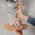 thumbnail image 5 of Norvail Ladies Flat Bottomed Beach Rhinestone Lightweight Casual Buckle Toe Sandals Flip Flops, Wide Foot Sandals For Women Dressy, Breathable Sparkly Clip Toe Design For Summer Going Out Shoes, 5 of 6