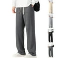 thumbnail image 3 of qucoqpe Mens Baggy Sweatpants with Pockets Casual Wide Leg Pants Elastic Waist Drawstring Loose Trousers, 3 of 3