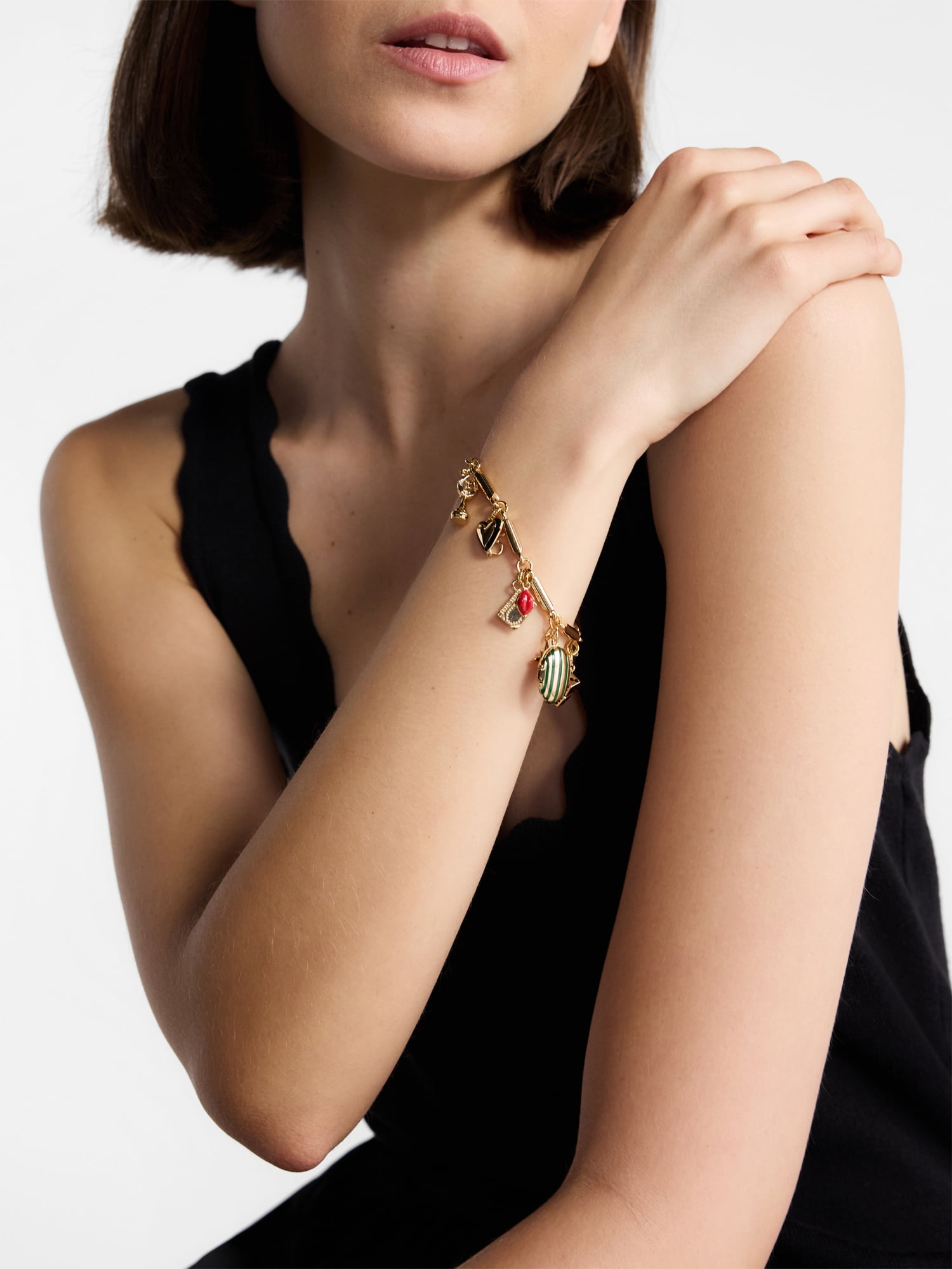 Free Assembly Women's Goldtone Locket Charm Bracelet