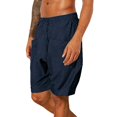 thumbnail image 2 of Aayomet Shorts Men Men's Letter Graphic Print Drawstring Waist Active Track Shorts,Navy L, 2 of 4