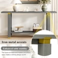 thumbnail image 4 of GZXS Industrial-Style Sofa Table with Open Storage Shelf, Pine Wood Legs, MDF Top, Easy Assembly, 63"L x 15.7"W x 30.1"H, Gray, 4 of 10