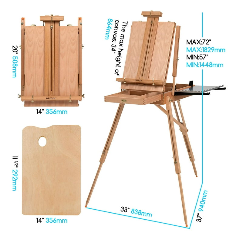 Mini Portable Easel Wooden Tilting Tabletop Drawing Board Palette