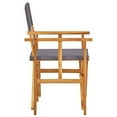 thumbnail image 2 of Outdoor Foldable Accent Chair, Dark Gray Fabric, Solid Acacia Frame, 2 of 5