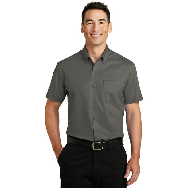 Camisa de sarga SuperPro™ de manga corta de Port Authority®. S664 Autoridad Portuaria S664