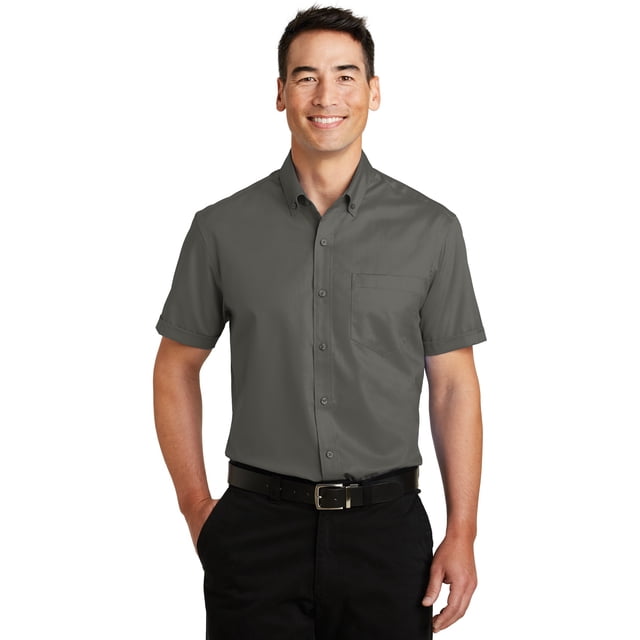 Camisa de sarga SuperPro™ de manga corta de Port Authority®. S664 Autoridad Portuaria S664