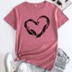 thumbnail image 4 of Camiseta de manga corta con cuello redondo y estampado de amor informal para mujer OAVQHLG3B Store lin121212, 4 of 4
