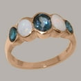 thumbnail image 2 of LBG British Made 10k Rose Gold ring with Natural London Blue Topaz & Opal Womens Band Ring - 33 size options - Size 11.25, 2 of 6