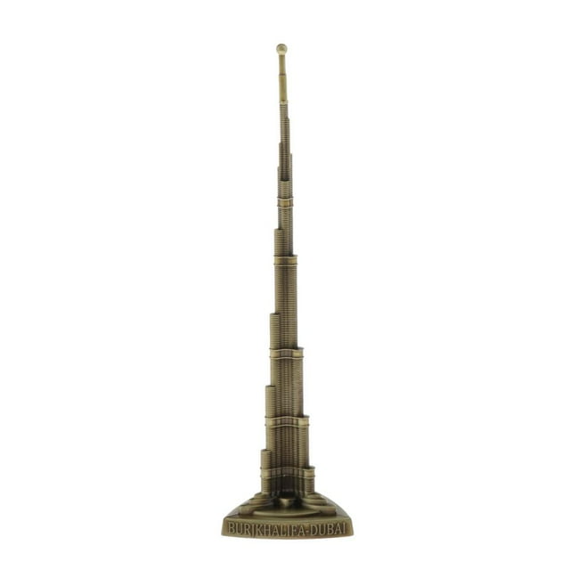 Juguete de Arquitectura Mundial de Simulación Modelo de Torre Dubai Halifah Artesanía de Metal Colección Exhibición Adorno para Hogar Zulema Alloy Dubai Halifah Tower
