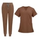thumbnail image 3 of Conjunto de Uniforme para Enfermería, Trajes de Trabajo de Enfermería, Pantalones Superiores de Enfermera, Ropa de Trabajo Cómoda para Peluquero de Ma Marrón, 3 of 8