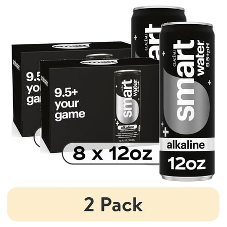 (2 pack) Glaceau Smartwater Alkaline With Antioxidant Cans, 12 fl oz, 8 Pack