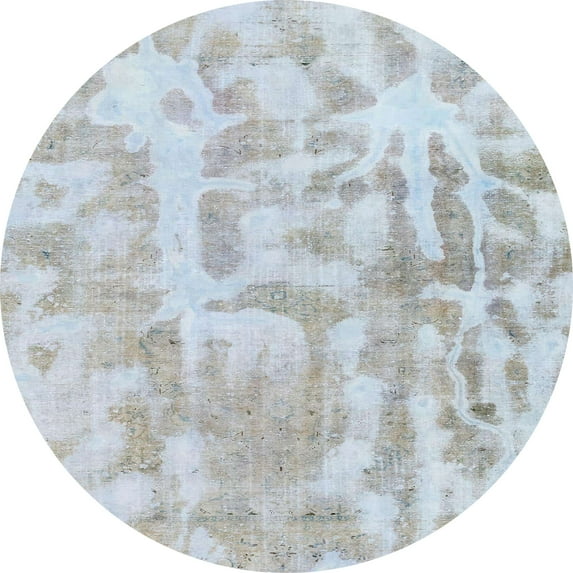 Ahgly Company Indoor Round Abstract Gray Cloud Gray Abstract Area Rugs, 3' Round