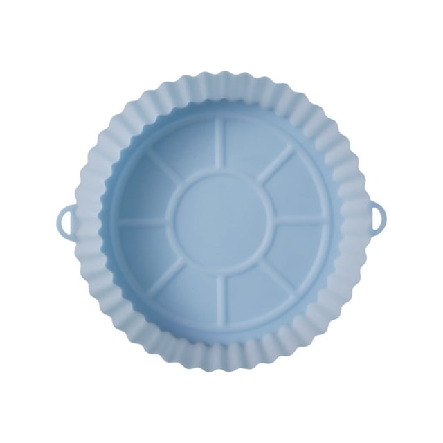 Toystoory Olla para freidora de aire, resistente al calor, cesta para horno, bandeja para hornear pollo frito, revestimiento, bandeja Flexible a Cocina y Comedor Azul claro