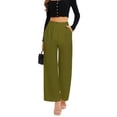 thumbnail image 1 of Pantalones anchos FUNYYZO pantalones de negocios de cintura alta para mujer, 1 of 6