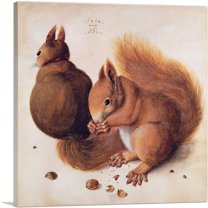 ARTCANVAS Squirrels 1512 Canvas Art Print by Albrecht Durer - Size: 18" x 18" (0.75" Deep)