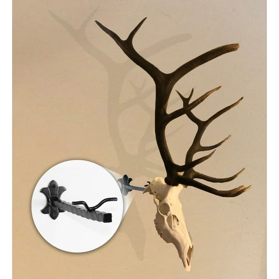 Bull Bracket by Skull Bracket, world's strongest skull hanger for elk.  Oil Rubbed Bronze.  Made in USA.