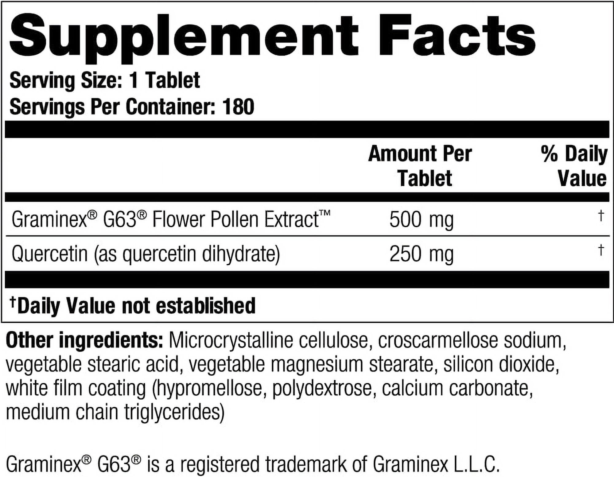 Theralogix Prostate PQ - Rye Grass Pollen Extract & Quercetin Supplement - 90-Day Supply - Antioxidant Support for Prostate & Pelvic Health & Urinary Tract Function* - NSF Certified - 180 Tablets