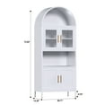thumbnail image 7 of SUPEER 73" Tal Metal Arched Storage Display Cabinet with Glass Doors and Adjustable Shelves, Freestanding Kitchen Pantry Curio Storage Cabinet for Dining room, Home, Office, Assembly Required, White, 7 of 7