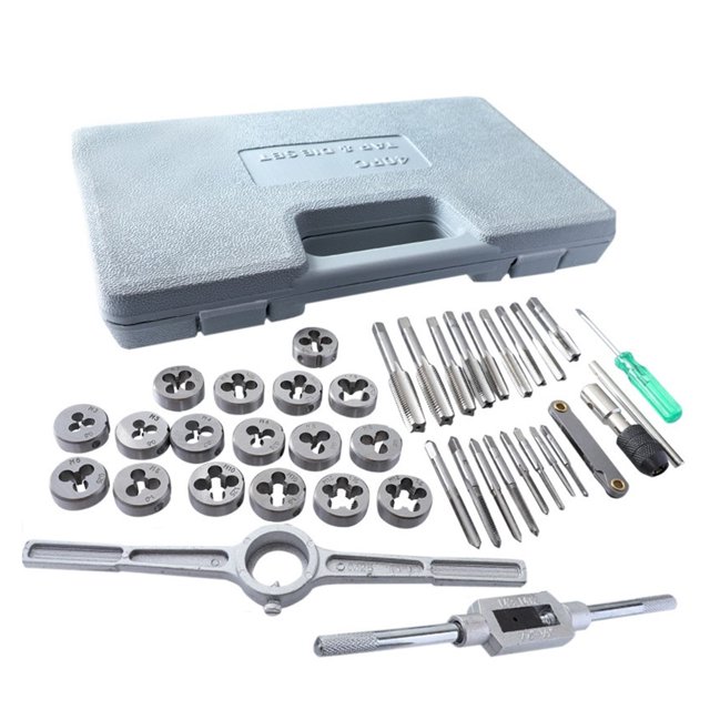 40pcs Tap Die Set Metric 3-12mm Alloy Steel Screw Tap Threading Tools With Storage Case