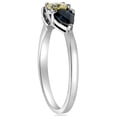 thumbnail image 3 of Pompeii 1Ct Fancy Yellow Diamond Pear Shape Blue Sapphire Engagement Ring 14k Lab Grown, 3 of 3