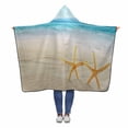 thumbnail image 2 of ASHLEIGH Seashells Seashore Beach Custom Hooded Blanket Throw Blanket Wearable Hooded Blanket 56x80 inch, 2 of 2