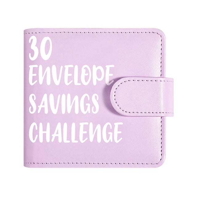 Portable 30 Envelope Challenge Binder Fashion Practical Savings Book Large Capacity Reusable Pu Cash Deposit Book Save Money