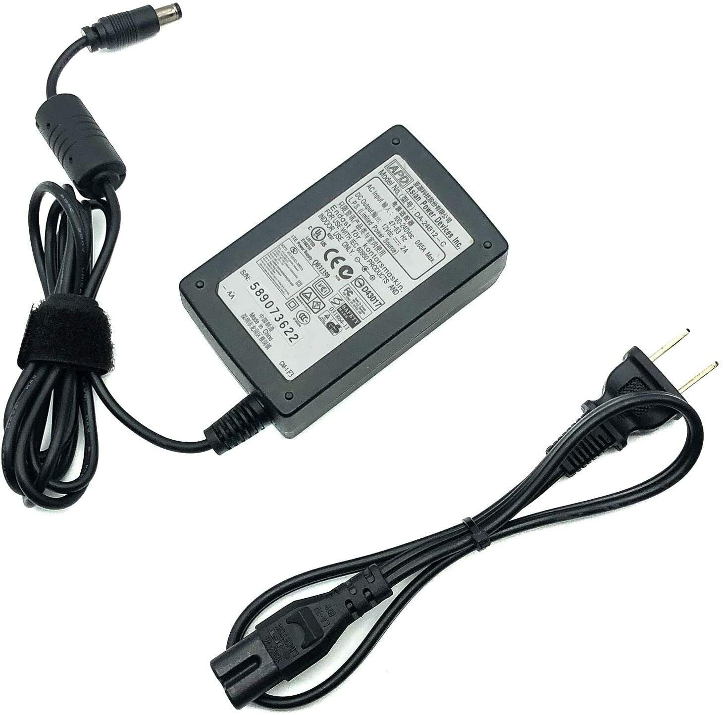 Adaptador De Corriente AC/DC 12V Monster Parts - Modelo DA-24B12-C, Compatible Con T-Power Y Otros
