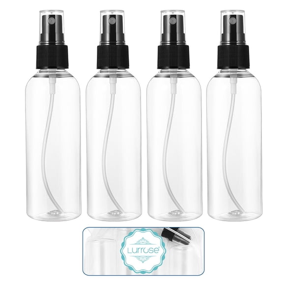 WHAMVOX Transparent Plastic Spray Bottles for Storage 4pcs Refillable Travel Size 100ML