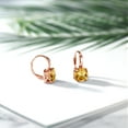 thumbnail image 5 of Gem Stone King 4.00 Ct Cushion Yellow Citrine 18K Rose Gold Plated Silver Earrings, 5 of 5