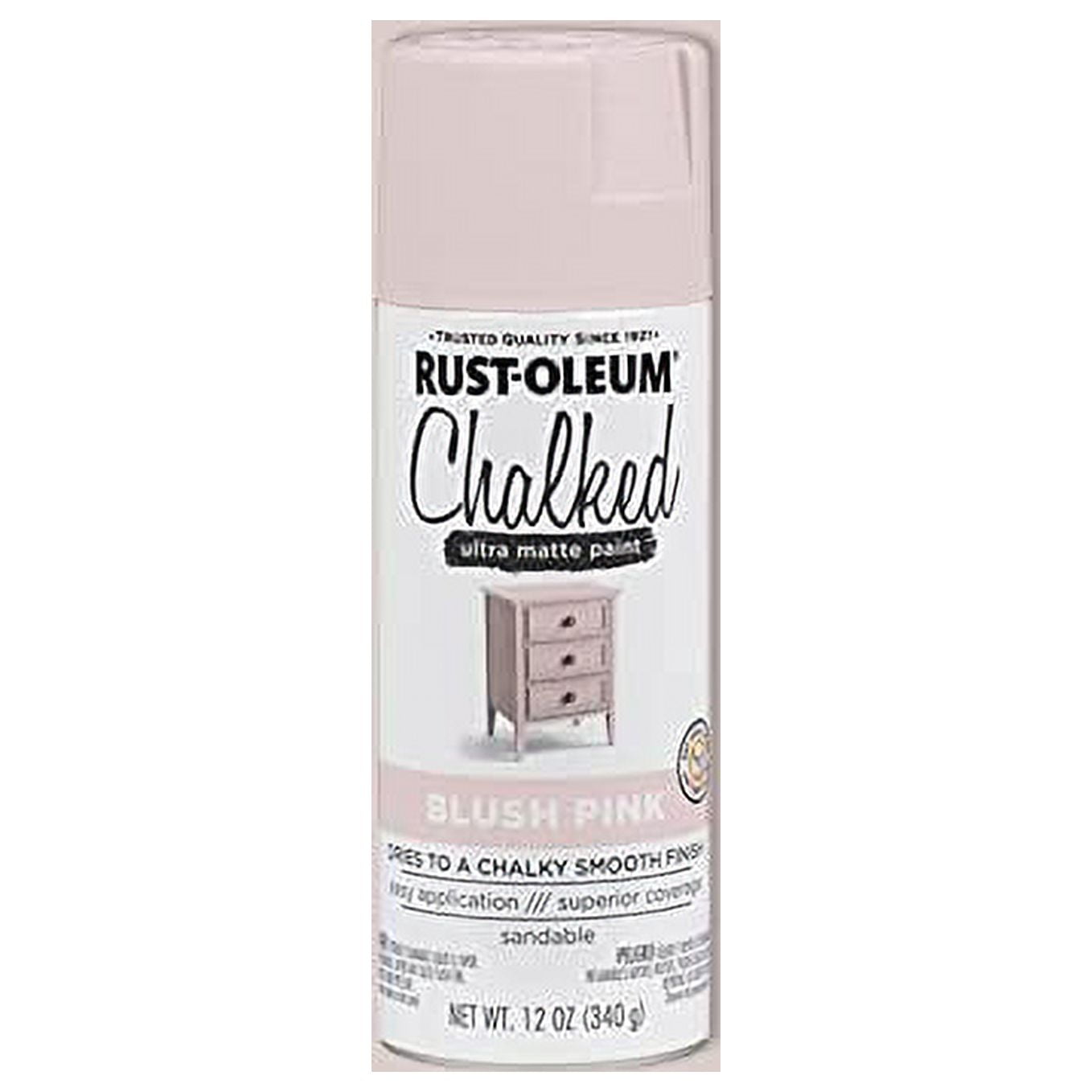 2Pc Rust-Oleum 302594 Chalked Ultra Matte Finish Spray Paint, Blush Pink, 12 Oz