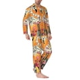 thumbnail image 2 of Sikiie Halloween Flamingos Mens Pajama Set, Soft Warm Long Sleeve Sleepwear, Cozy Button-Down Pjs for Men-Medium, 2 of 7