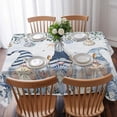 thumbnail image 3 of Blue Coastal Gnomes Table Cloth Waterproof Tablecloths, Ocean Eucalyptus Coral Starfish Tablecloth Dining Table Cover for Kitchen Party Tabletop Outdoor, Rectangle Tablecloth 60x84 Inch, 3 of 9