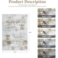 thumbnail image 2 of Buganda Area Rug for Living Room 2'X3', Washable Artificial Wool Area Rug, Low Pile Non-Slip Carpet for Bedroom Office Dining Room, Beige, 2 of 9