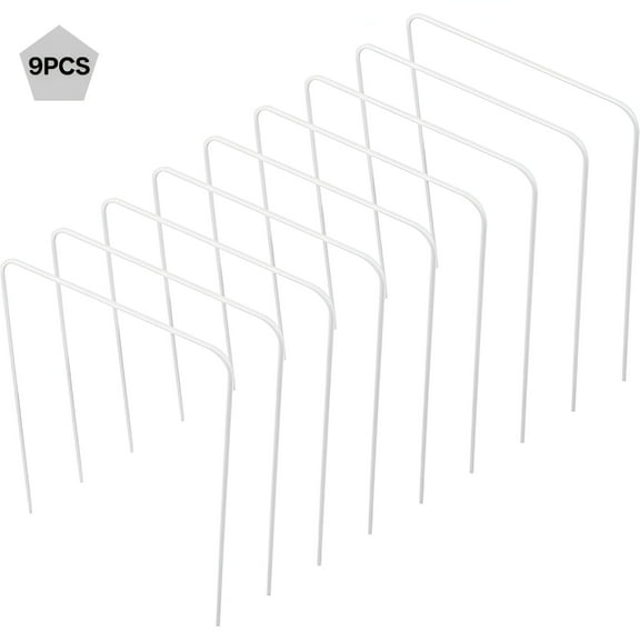 ICERUN 9 Pcs Croquet Outdoor Toys Iron Wire Wickets Game Heavy Duty Gate Lawn White