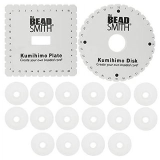 The Beadsmith Double Density Kumihimo Disk, For Japanese Braiding and  Cording 4.25 Inches, White