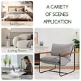 thumbnail image 6 of MAXYOYO Accent Chair,Sherpa Armchair for Living Room,Wooden Armrests Mid Century Modern Bedroom Reading Chair,Metal Frame Decorative Chair,Grey, 6 of 7