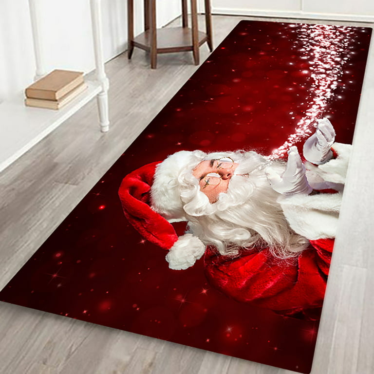  Indoor/Outdoor Area Rug Winter Xmas Santa Claus Carpet