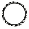 thumbnail image 5 of Renewold Black Cow Print Auto Car Steering Wheel Cover Universal 15 inch Anti-Slip Wheel Protector for Women Men, 5 of 6