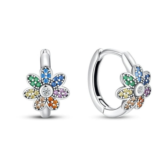 KUNSIR Multicolor Sunflower Dangle Earrings 925 Sterling Silver Jewelry for Women