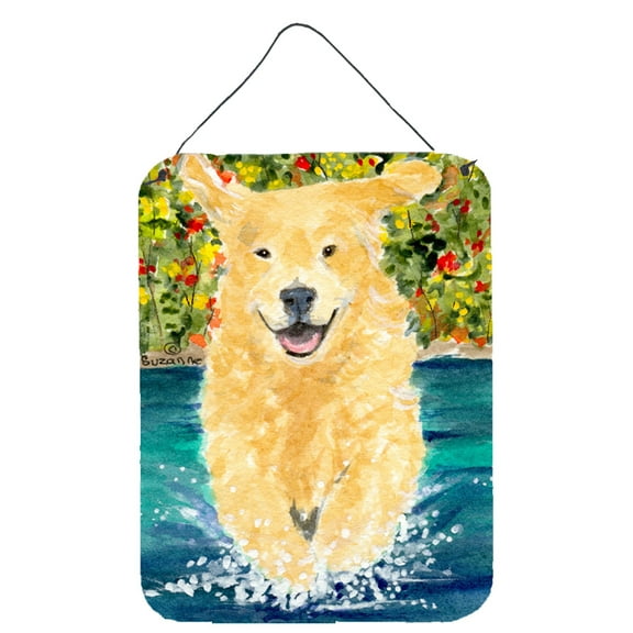 Carolines Treasures SS8978DS1216 Golden Retriever Aluminium Metal Wall or Door Hanging Prints, 16" x 12", Multicolor