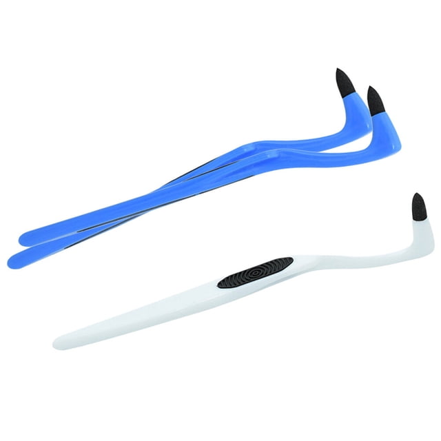 EeaseMX Kit de 3 piezas de hilo dental, herramienta de higiene bucal, cepillo de dientes, espejo, palillo, borrador de manchas y eliminador de sarro (azul y blanco)