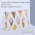 thumbnail image 3 of Yayeee Toggle Light Switch Wall Plate 3-Gang 6.37"x4.48" Decorative Outlet Cover, Ice Cream Pattern, 3 of 7