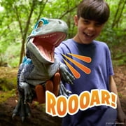 WOW! STUFF: Jurassic World Blue Training Edition Puppetronic by RealFX - Interactive Baby Raptor, 60+ Actions & Sounds, 22 Dinosaur Toy, Ages 8+