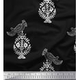 thumbnail image 1 of Soimoi Polyester Crepe Fabric Leaves,Bird & Floral Block Print Fabric by The Yard 42 Inch Wide, 1 of 3