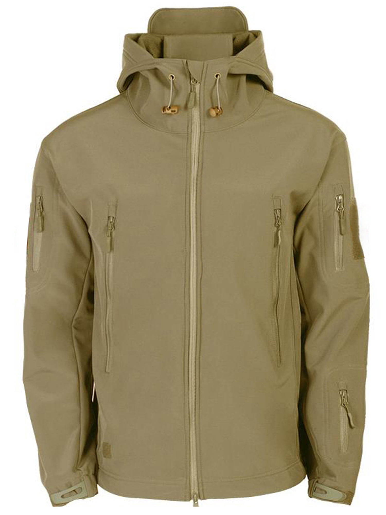 R RUNVEL Mens Waterproof Fleece Jacket Windproof Winter Coats 