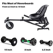 Hoverboard Seat Attachment Kids Go Kart Hover Board Accessories with Suspension for Self Balancing Scooter, Adjustable Length, Compatible with 6'' 8.5'' 10'', Fits All Ages, Black