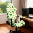 thumbnail image 3 of Xoenoiee Green Shamrock Rainbow Print Game Chair Covers with Armrest Cover Washable Computer Chair Slipcovers St. Patrick's Day Decor Removable Computer Chair Covers for Home Kitchen Restaurant, 3 of 7